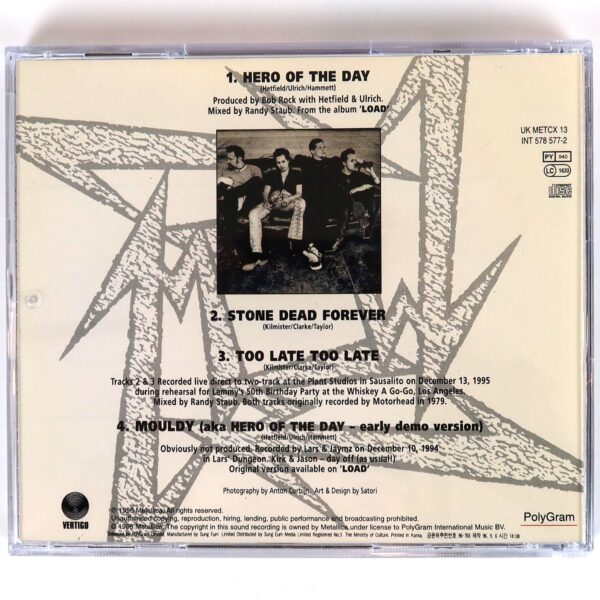 Metallica - Hero of the Day (2/2) Korean Single CD Album Korea