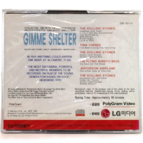 The Rolling Stones - Gimme Shelter Korean Sealed VCD Video CD Korea