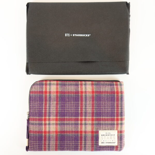BTS x Starbucks Tartan Check Pouch Small Unused