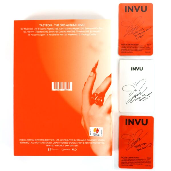 Taeyeon - Invu [Orange Ver.] 3rd Album CD + 2 PC's + Event PC 2022